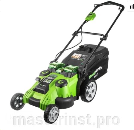 Газонокосилка аккумуляторная Greenworks G40LM49DB TwinForce, 40V, 49см, высота 35-85мм. 60л. от компании "Мастер Инструмент" магазин - фото 1