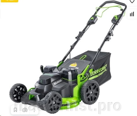 Газонокосилка аккумуляторная Greenworks GC82LM61S TwinForce, 82V, 61 см, высота 20-80мм самоходная, от компании "Мастер Инструмент" магазин - фото 1