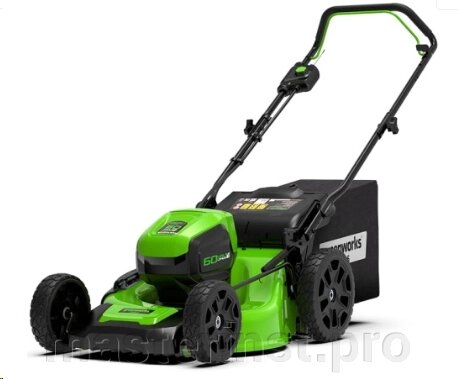 Газонокосилка аккумуляторная Greenworks GD60LM46HP 60V, 46см, высота 25-80мм бесщеточная, без АКБ от компании "Мастер Инструмент" магазин - фото 1