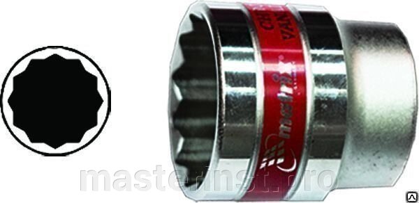 Головка 24мм 1/2" 12-гранная, CrV, хромированная торцевая, MATRIX MASTER 13693 от компании "Мастер Инструмент" магазин - фото 1