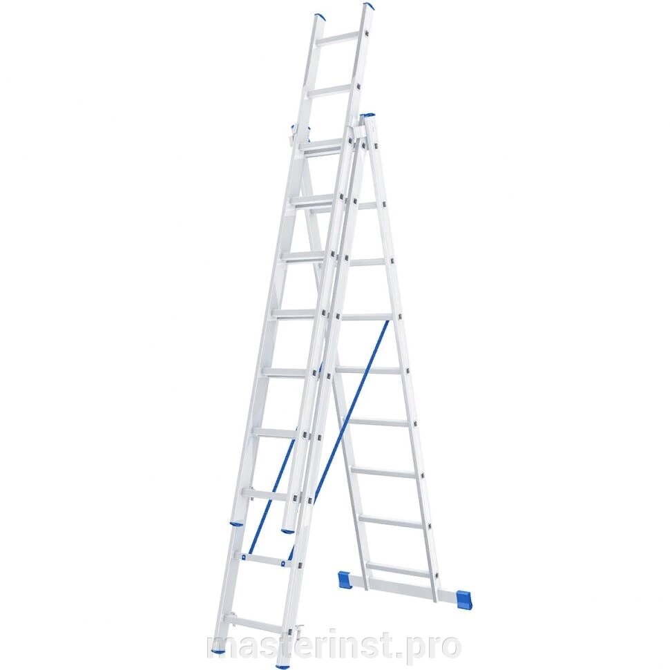 Лестница 3х9 ступеней,2,50-5,88см, алюминиевая, трехсекционная, Россия// Сибртех 97819 от компании "Мастер Инструмент" магазин - фото 1
