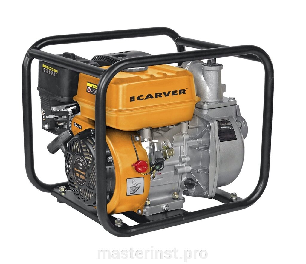 Мотопомпа Carver CGP 3050 (4-х тактн., 5,2 кВт/7,0 л. с., вх/вых.- 2''/50 мм) чистая вод 01.022.00003 от компании "Мастер Инструмент" магазин - фото 1