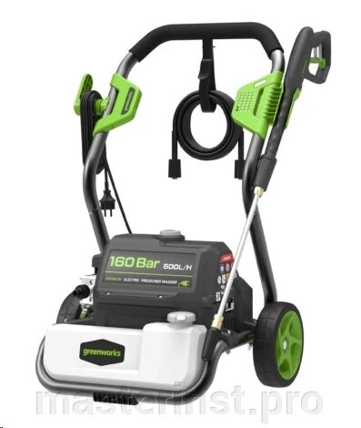 Мойка Greenworks GPWG8II высокого давления электрическая 2800Вт, 160бар. 500л/ч. 24,2кг от компании "Мастер Инструмент" магазин - фото 1