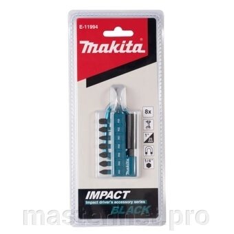 Набор бит MAKITA Impact Black 25 мм 8 шт.(PH1,2XPH2, PH3, PZ1, PZ2, PZ3, магнитный держатель) E-11994 от компании "Мастер Инструмент" магазин - фото 1