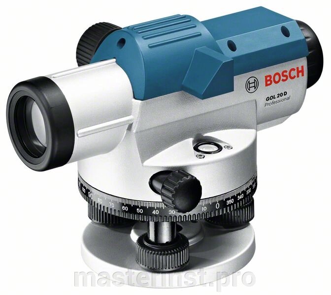 Нивелир оптический BOSCH GOL 20 D 60m, Zoom=20х, точ=3mm/30m, бленда, отвес, регул. штифт, кейс 0601068400 от компании "Мастер Инструмент" магазин - фото 1