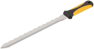 Нож для резки теплоизоляционных плит, двустороннее лезвие 240х27 мм, нерж. сталь, прорезиненная ручка