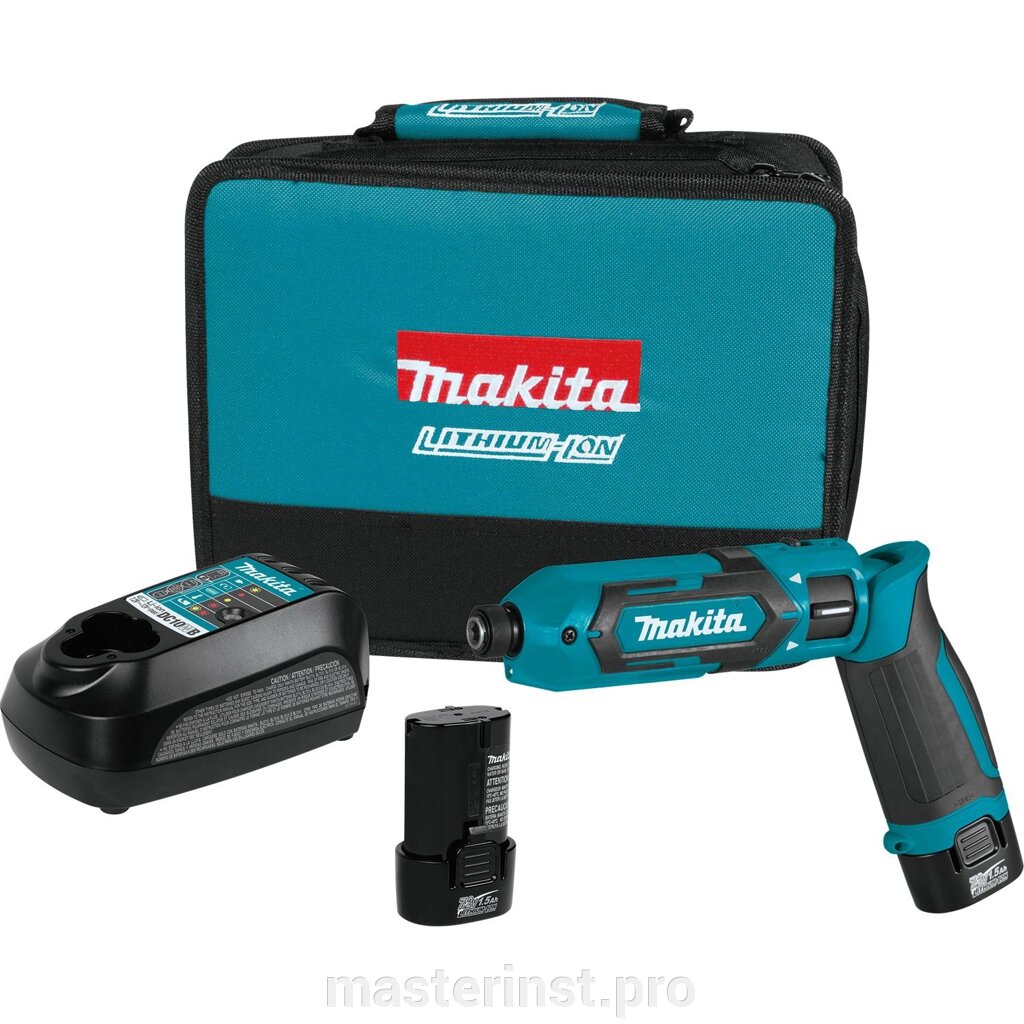 Отвертка аккумуляторная MAKITA TD022DSE уд, 7.2В,2х1АчLi-ion,2450об/м,25Нм,6-ти гран",0.56кг, сумка,п от компании "Мастер Инструмент" магазин - фото 1