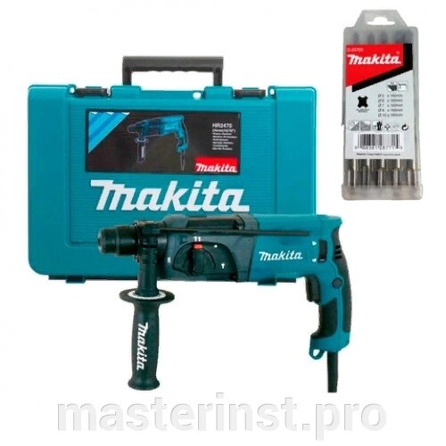 Перфоратор элек. MAKITA HR2470X20 780Вт,3реж,2.7Дж,0-4500у/м,2.6кг, чем, защита уг щеток от пыли от компании "Мастер Инструмент" магазин - фото 1