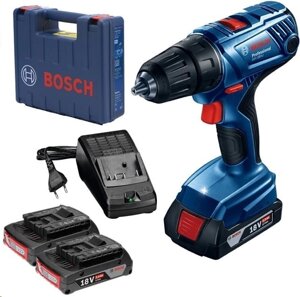 Шуруповерт аккумуляторный BOSCH GSR 180 Li 2*2,0 (18V,2*2,0Ah,13mmБЗП,2ск: 450 /1700 об/мин 21/54 Нм