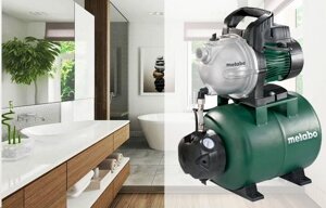 Насосная станция METABO HWW 4000/25 G Чугун 1,1кВт 4000л/ч, 24л, напор 46/8м