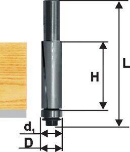 Фреза по дереву кромочная прямая ф19х51 твердосплав ц/хв 12 ЭНКОР Эксперт по ДСП бокс, С ПОДШ 28059
