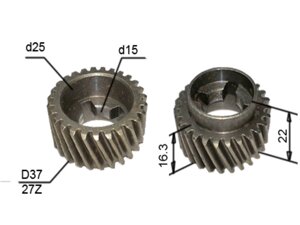 Шестерня STURM RH-2590 Waller-650, Omax-650, Stern-650 подходит для якоря 852C, 852D  010069(835) в Свердловской области от компании "Мастер Инструмент" магазин