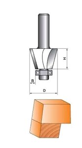 Фреза GLOBUS кромочная конусная D21, h23, d8, 11.25° 1024 D21 11.25o в Свердловской области от компании "Мастер Инструмент" магазин