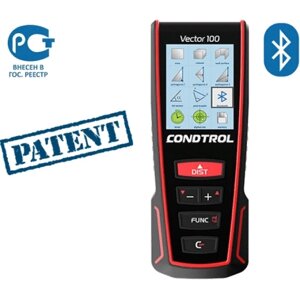 Дальномер CONDTROL Vector 80 лазерный 0,05–80м, 1,5мм, Уклономер, Bluetooth. 1-4-099