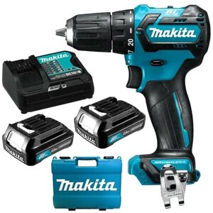 Шуруповерт аккумуляторный MAKITA DF332DWAE ак,10.8В,2*2АчLi-ion (слайд), БЗП-10мм,0-450/0-1500/м,35/21