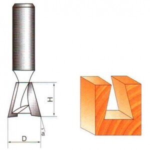 Фреза GLOBUS пазовая ласточкин хвост D12, d8, h12 1006 D12