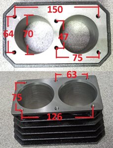 Цилиндр компрессора 2-х поршневой d поршня 70мм h95мм 010433(13)