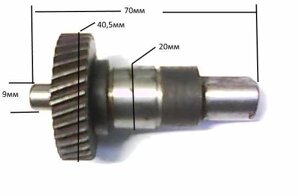 Вал+шестерня REBIR IE-5107, d-40.5мм   БАЙКАЛ Е-511,514 с одной лыской 36зубьев 010069(813-1) в Свердловской области от компании "Мастер Инструмент" магазин