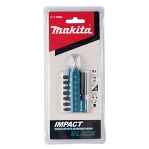 Набор бит MAKITA Impact Black 25 мм 8 шт.(PH1,2XPH2, PH3, PZ1, PZ2, PZ3, магнитный держатель) E-11994 в Свердловской области от компании "Мастер Инструмент" магазин