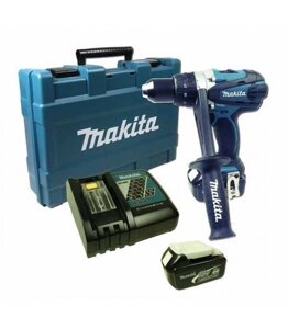 Шуруповерт аккумуляторный MAKITA DDF458RFE ак,18В,2х3АчLi-ion, БЗП-13мм,0-400/2000об/м,91/58Нм,2.3кг,