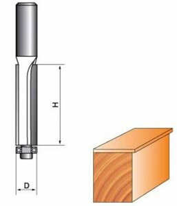 Фреза GLOBUS кромочная прямая D12, h50, d8 1020 12x50