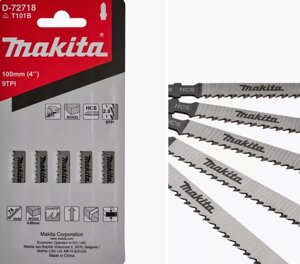 Пилки Т101 B MAKITA Finish 100х1.2х9TPI, 5 шт D-72718