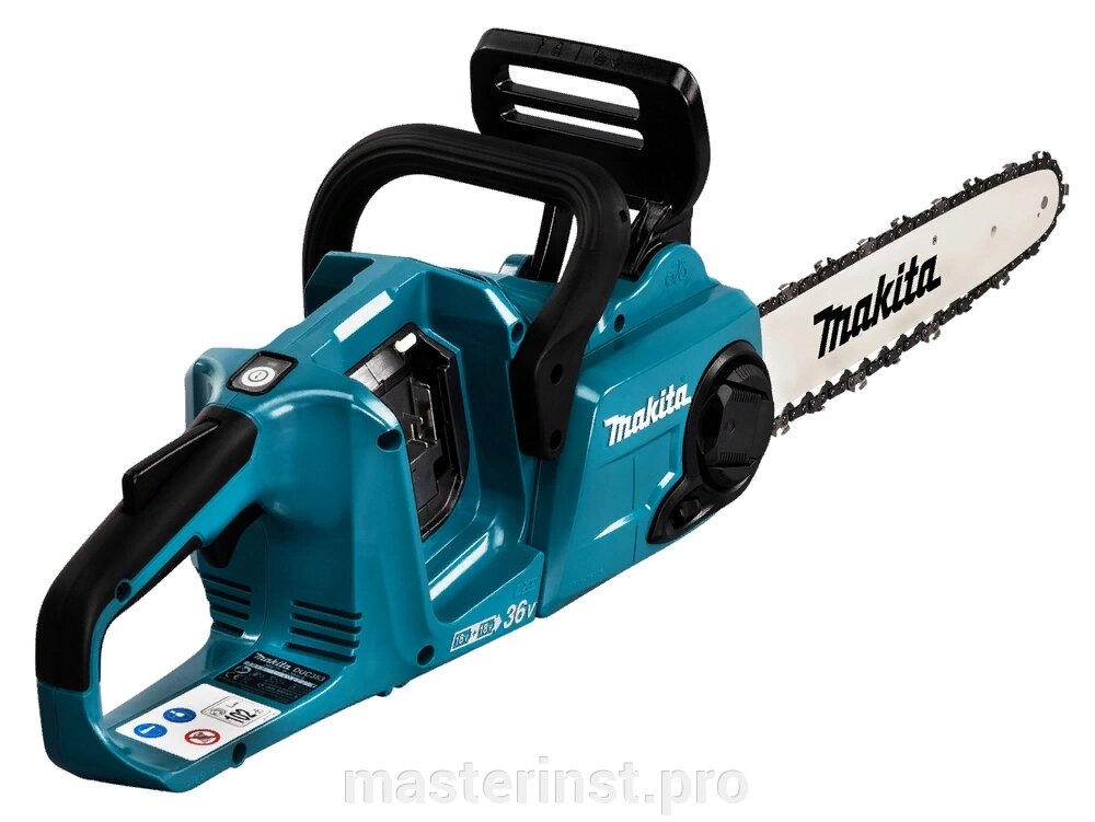 Пила цепная аккум. MAKITA DUC353 36В д/2-х ак18В, Li-ion, шина-35см, шаг-3/8", паз-1.1мм,4.1кг, от компании "Мастер Инструмент" магазин - фото 1