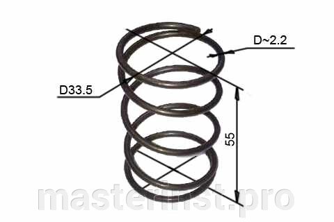 Пружина шпульки  вн. D-30мм, дл.-62мм. от компании "Мастер Инструмент" магазин - фото 1