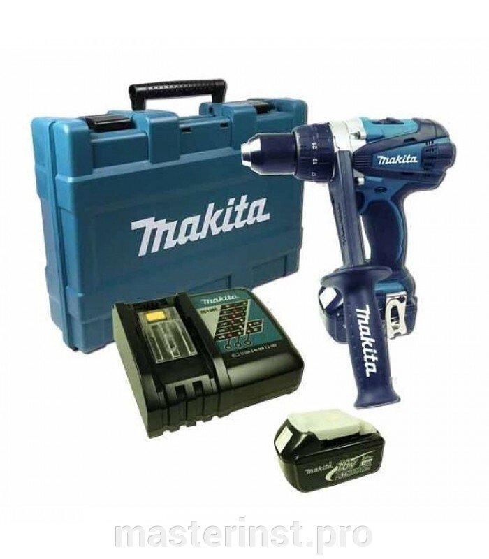 Шуруповерт аккумуляторный MAKITA DDF458RFE ак,18В,2х3АчLi-ion, БЗП-13мм,0-400/2000об/м,91/58Нм,2.3кг, от компании "Мастер Инструмент" магазин - фото 1