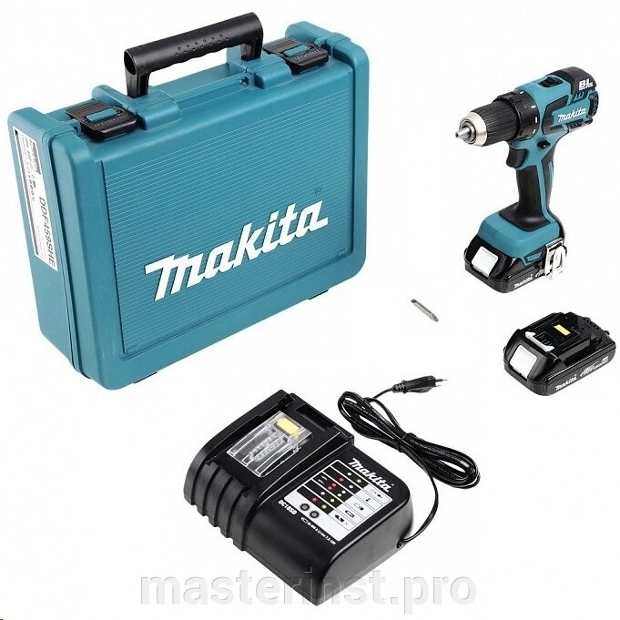 Шуруповерт аккумуляторный MAKITA DDF459SYE 18В,2х1.5АчLi-ion, БЗП-13мм,0-400/1500об/м,45/25Нм,1.5кг Б от компании "Мастер Инструмент" магазин - фото 1