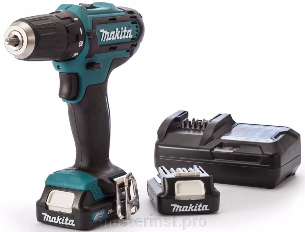 Шуруповерт аккумуляторный MAKITA DF331DWYE ак,10.8В,2х1.5АчLi-ion (слайдер), БЗП-10мм,0-450/1700об/м,2 от компании "Мастер Инструмент" магазин - фото 1