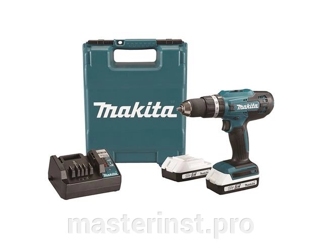 Шуруповерт аккумуляторный MAKITA HP488DWAE ак (уд),G-серия, 18В, 13мм, 42/24Нм (2х2.0Ач, з/у) от компании "Мастер Инструмент" магазин - фото 1