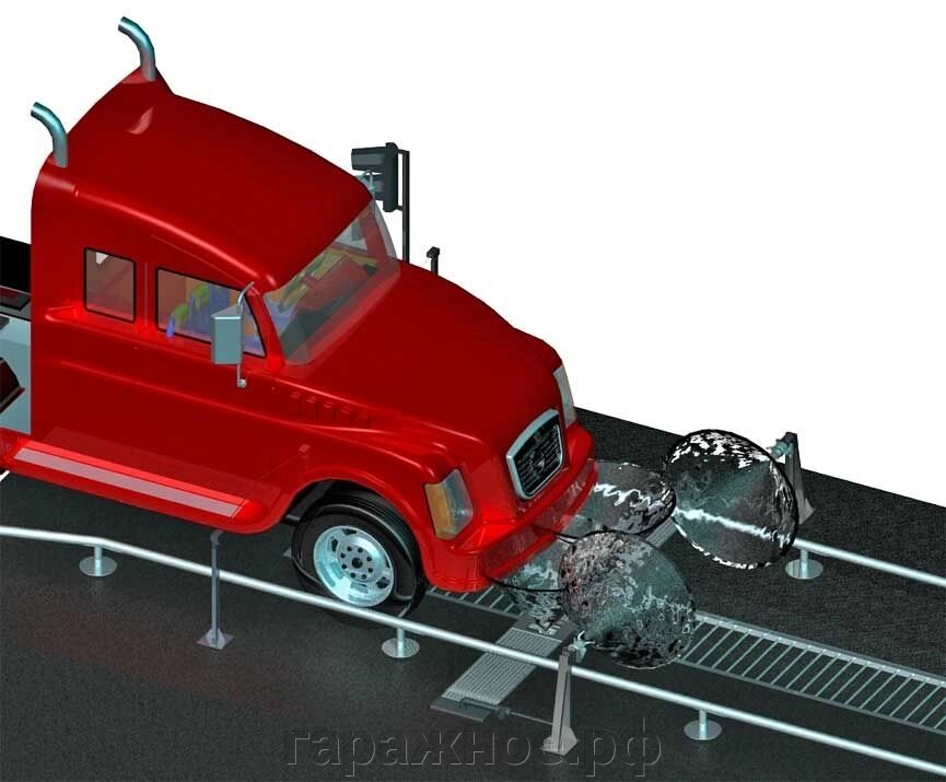 Автоматическая мойка днища, колес грузовых автомобилей высоким давлением от компании ООО "Евростор" - фото 1