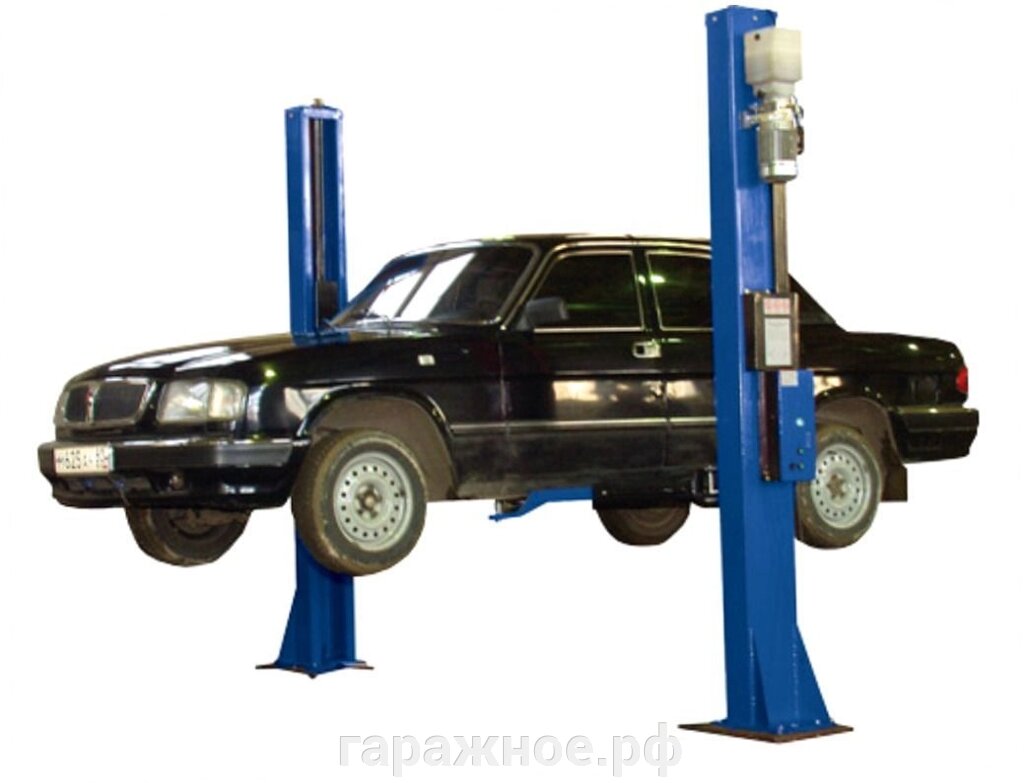 Автомобильный подъемник  3.3т., электрогидравлический, напольная рама от компании ООО "Евростор" - фото 1