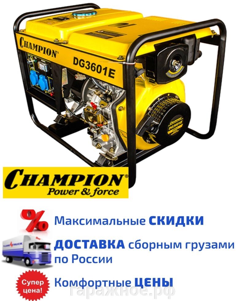 Дизель генератор DG3601E Champion, 2.7 кВт от компании ООО "Евростор" - фото 1