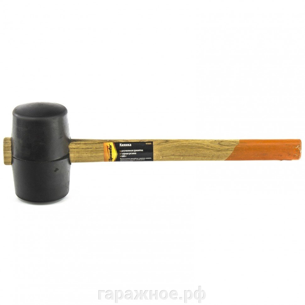 Киянка резиновая, 680 г, черная резина, деревянная рукоятка. SPARTA от компании ООО "Евростор" - фото 1