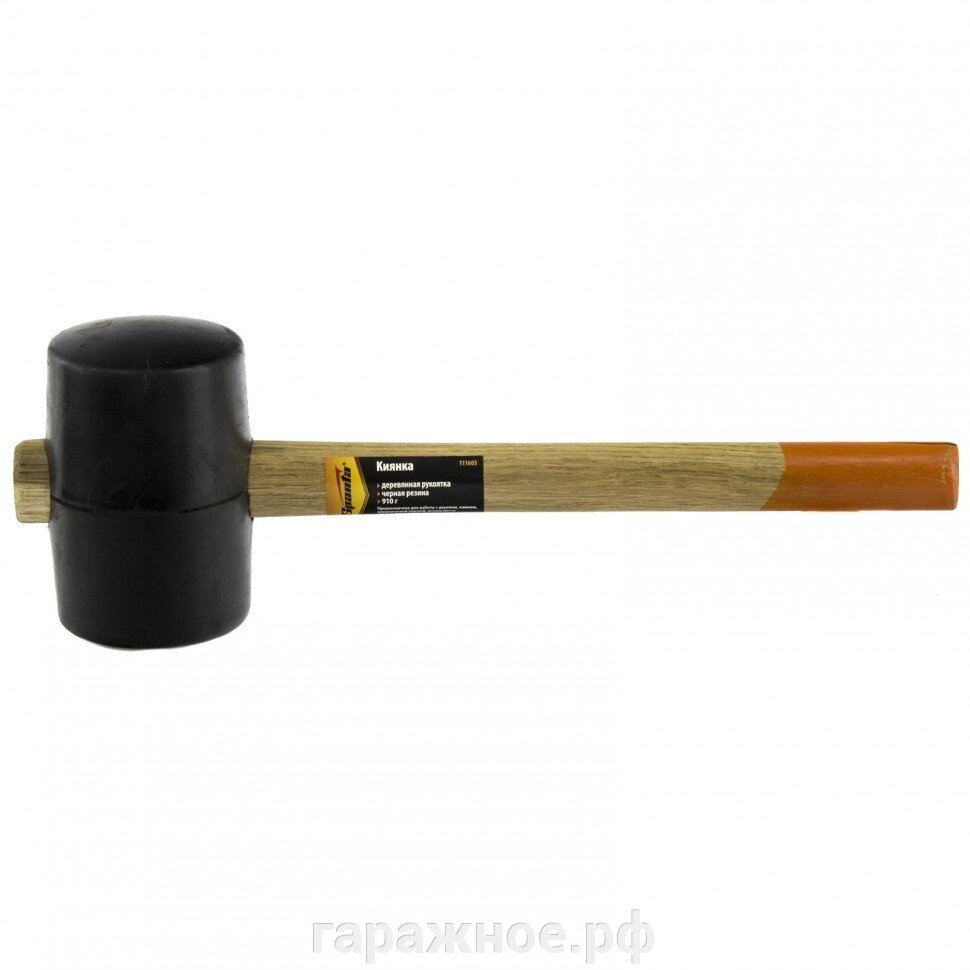 Киянка резиновая, 910 г, черная резина, деревянная рукоятка. SPARTA от компании ООО "Евростор" - фото 1