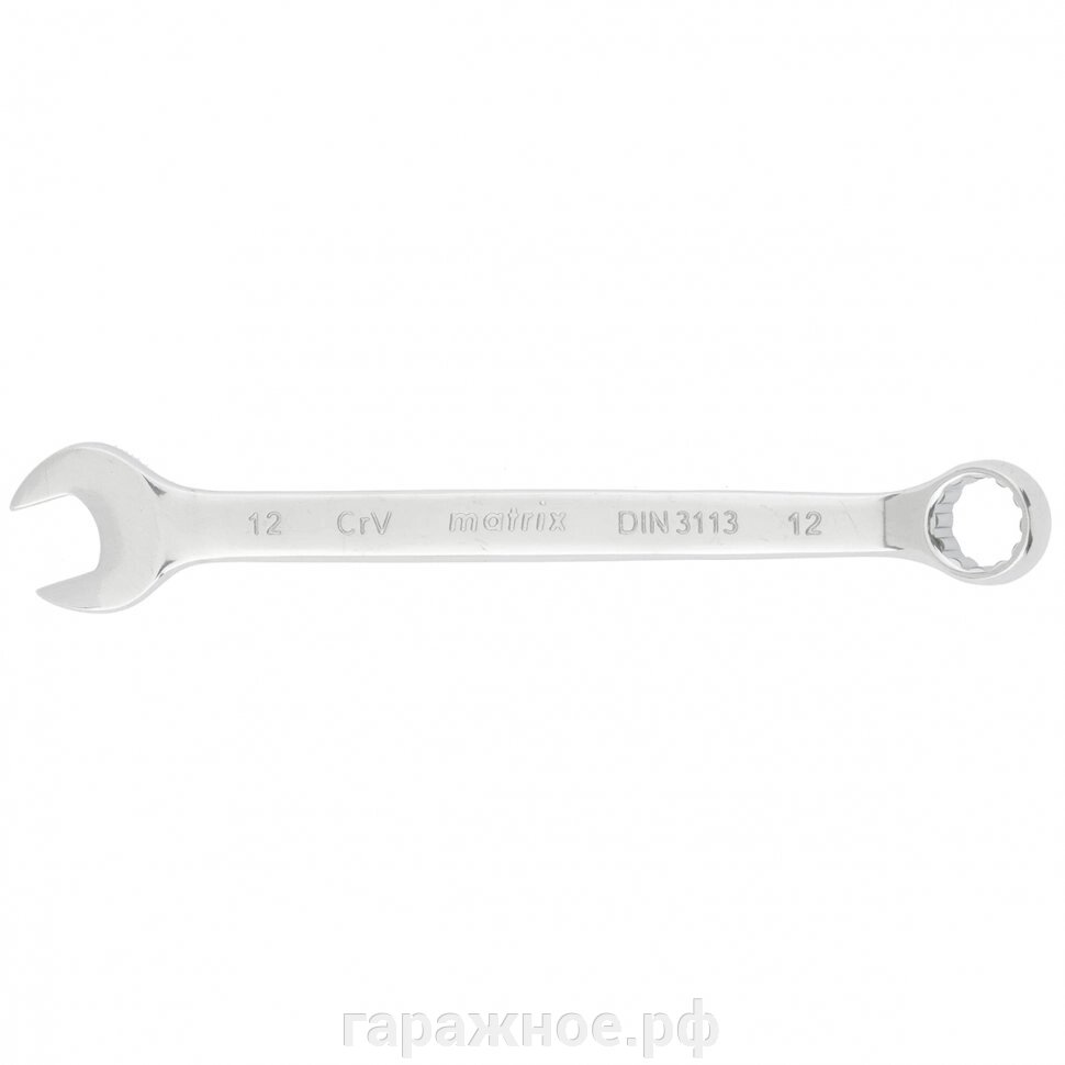 Ключ комбинированный, 12 мм, CrV, полированный хром. MATRIX от компании ООО "Евростор" - фото 1