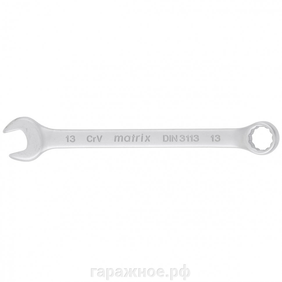 Ключ комбинированный, 13 мм, CrV, матовый хром. MATRIX от компании ООО "Евростор" - фото 1