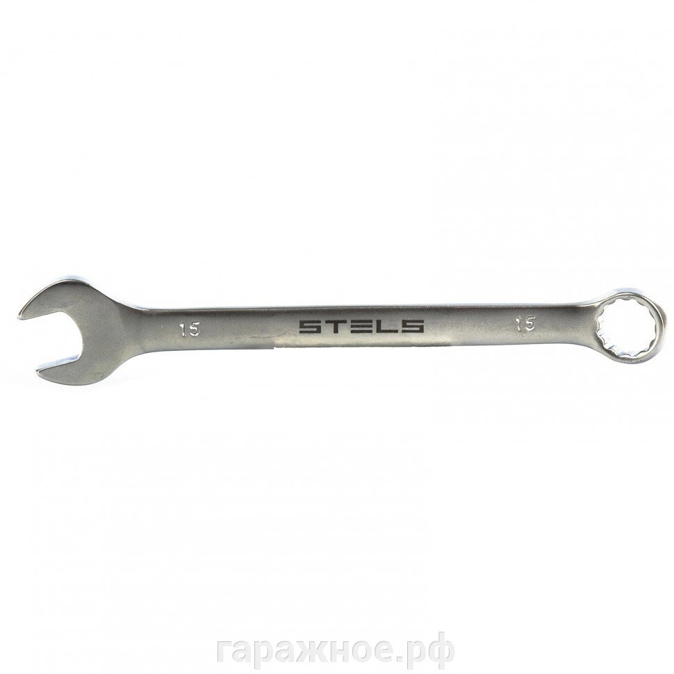 Ключ комбинированный, 15 мм, CrV, матовый хром. STELS от компании ООО "Евростор" - фото 1