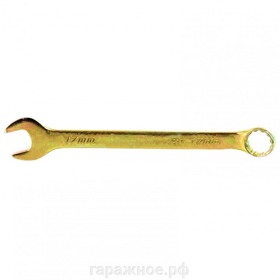 Ключ комбинированный, 17 мм, желтый цинк. СИБРТЕХ от компании ООО "Евростор" - фото 1