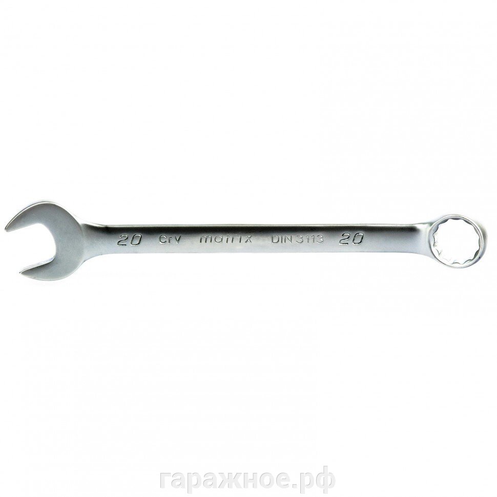 Ключ комбинированный, 20 мм, CrV, матовый хром. MATRIX от компании ООО "Евростор" - фото 1