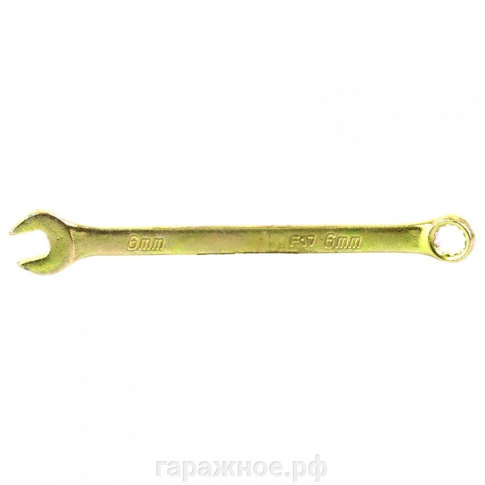 Ключ комбинированный, 6 мм, желтый цинк. СИБРТЕХ от компании ООО "Евростор" - фото 1