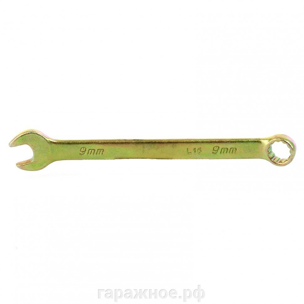 Ключ комбинированный, 9 мм, желтый цинк. СИБРТЕХ от компании ООО "Евростор" - фото 1
