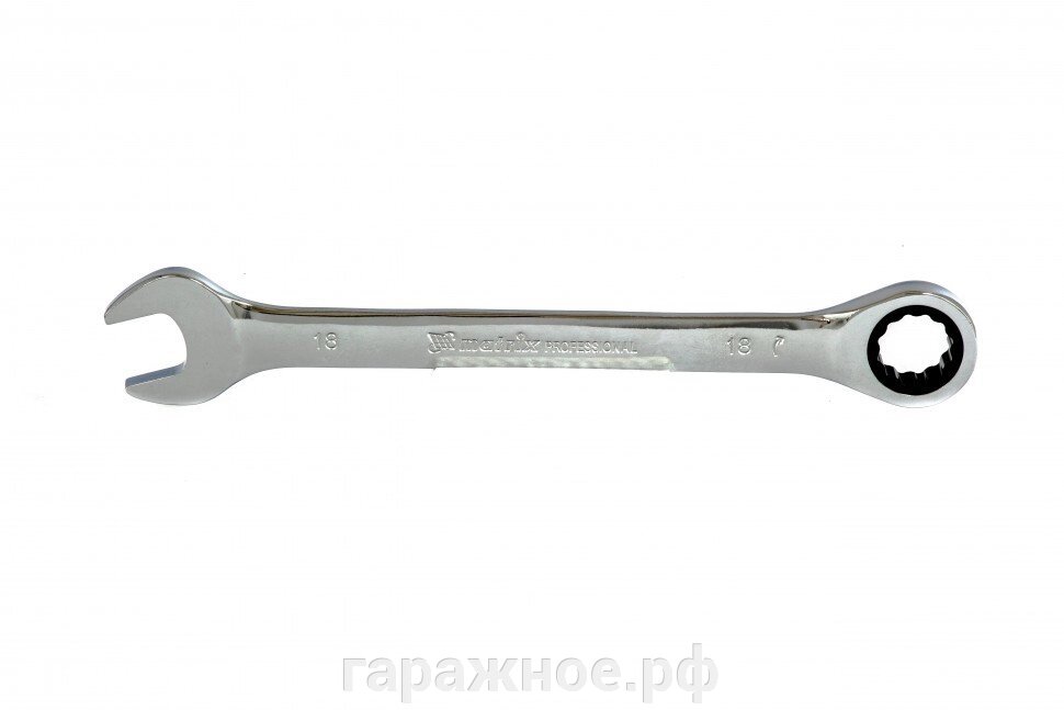 Ключ комбинированный трещоточный, 18 мм, CrV, зеркальный хром. MATRIX PROFESSIONAL от компании ООО "Евростор" - фото 1