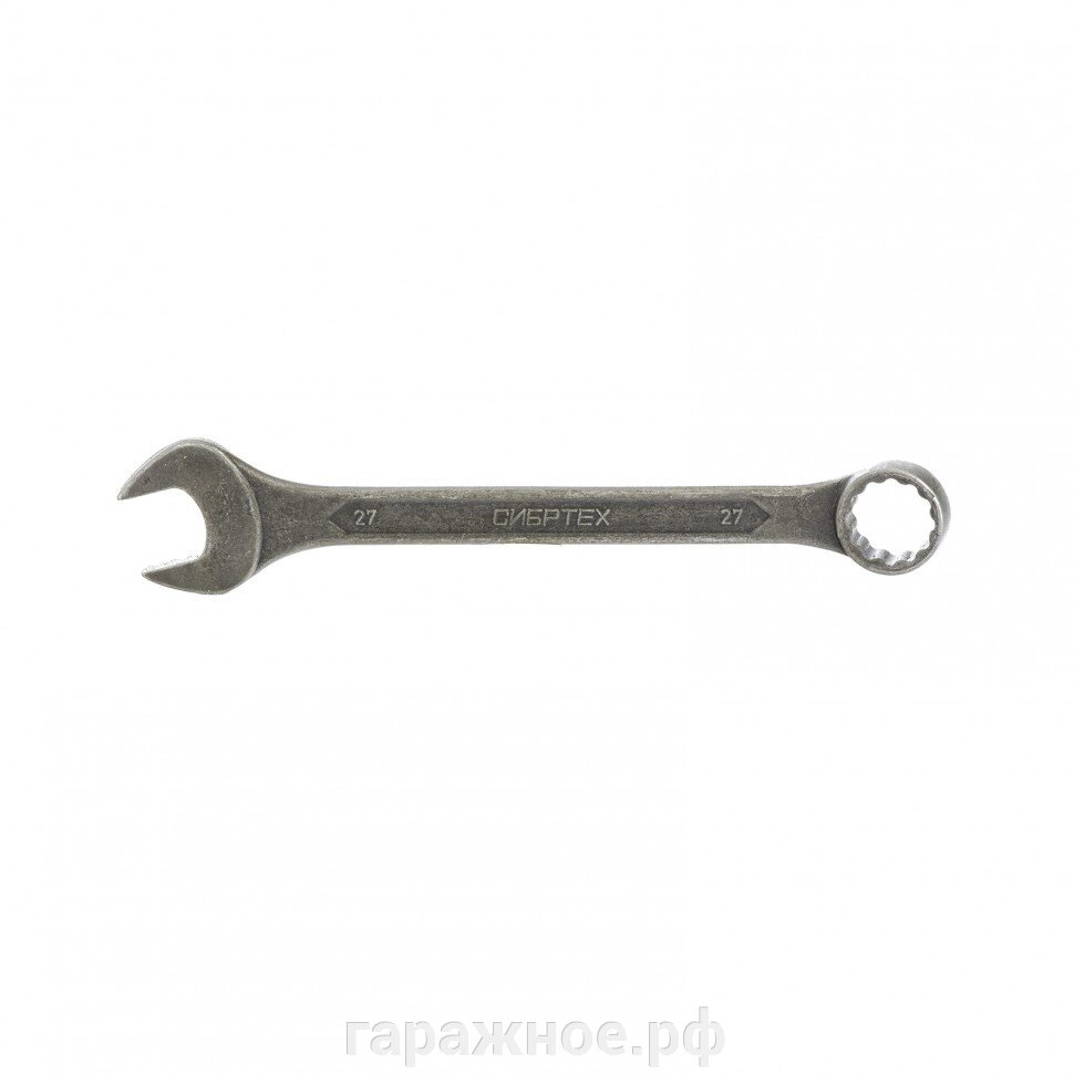 Ключ комбинированый, 27 мм, CrV, фосфатированный, ГОСТ 16983. СИБРТЕХ от компании ООО "Евростор" - фото 1