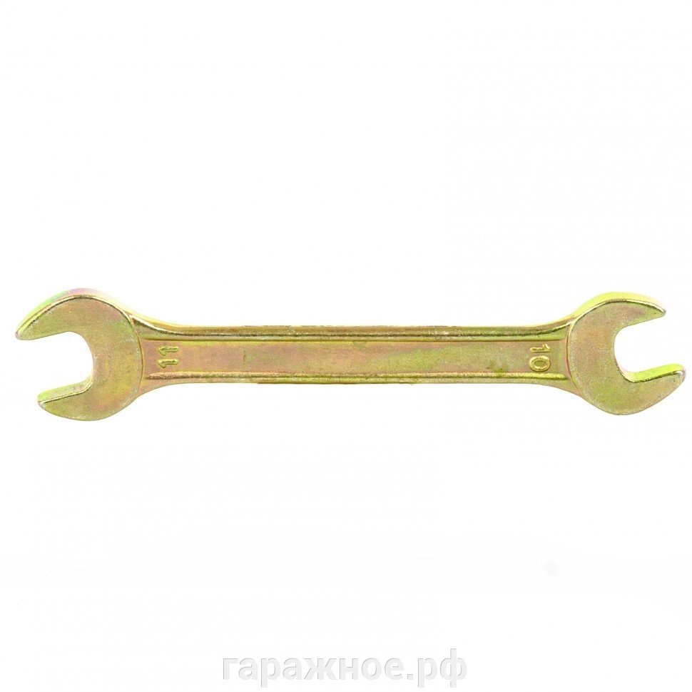 Ключ рожковый, 10 х 11 мм, желтый цинк. СИБРТЕХ от компании ООО "Евростор" - фото 1
