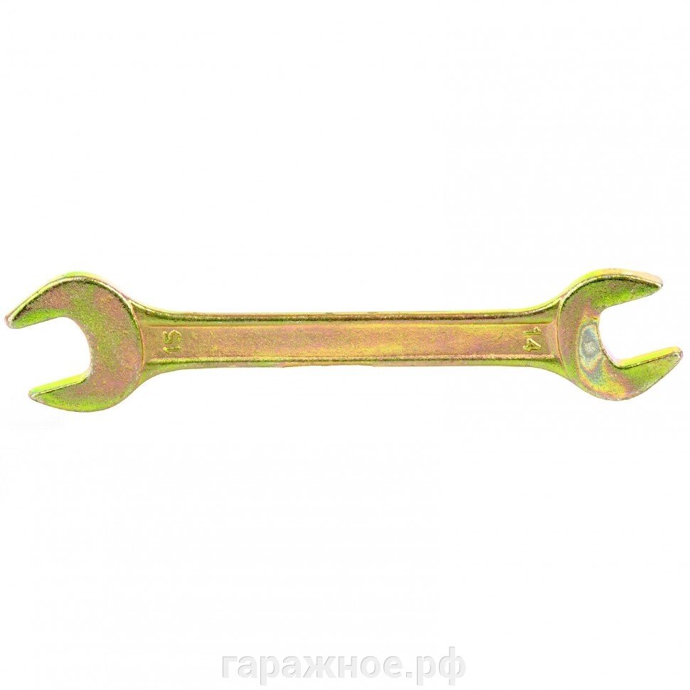 Ключ рожковый, 14 х 15 мм, желтый цинк. СИБРТЕХ от компании ООО "Евростор" - фото 1