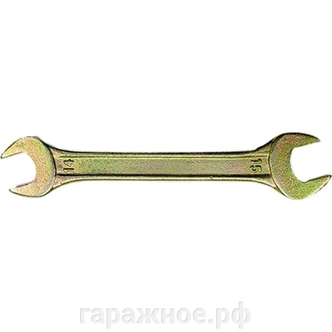 Ключ рожковый, 14 х 17 мм, желтый цинк. СИБРТЕХ от компании ООО "Евростор" - фото 1