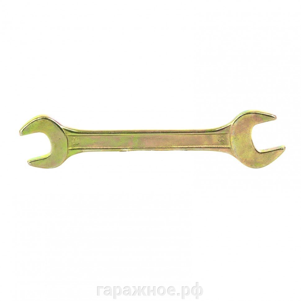 Ключ рожковый, 17 х 19 мм, желтый цинк. СИБРТЕХ от компании ООО "Евростор" - фото 1